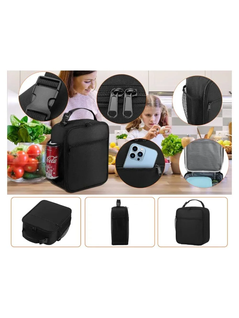 Insulated Lunch Bag Portable Lightweight Reusable Lunch Box for Men Women